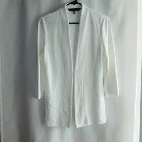 Ming Wang White Knit Jacket in Size XS